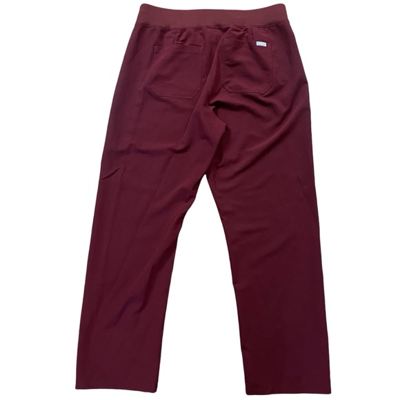 Figs High Waisted Livingston Basic Scrub Pants Burgundy Size XL - Picture 2 of 5